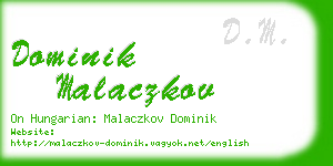 dominik malaczkov business card